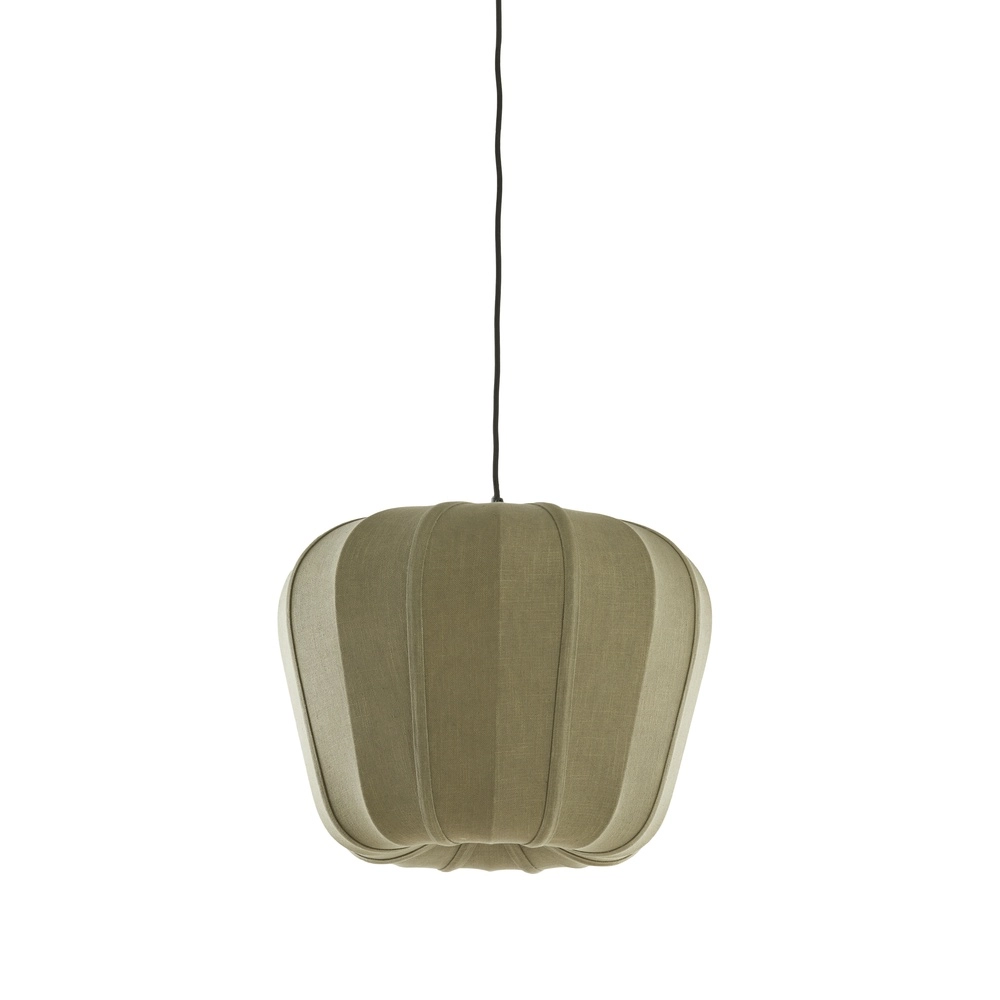 Japandi-Pendellampe Zubedo Ø 49,5 cm – olivgrün Light & Living 8717807835880