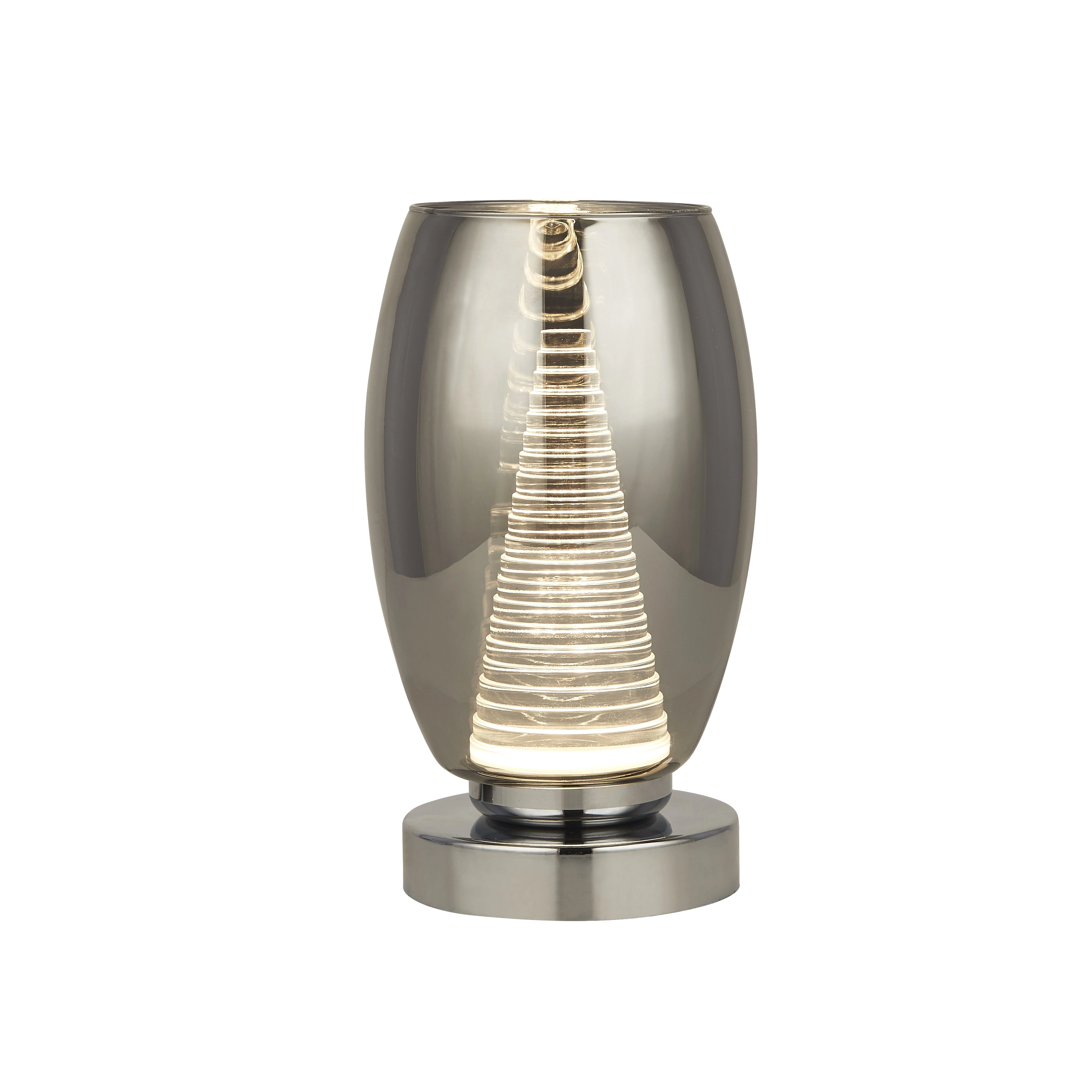 Tischlampe Cyclone Chrom mit Rauchglas Searchlight 5053423176031