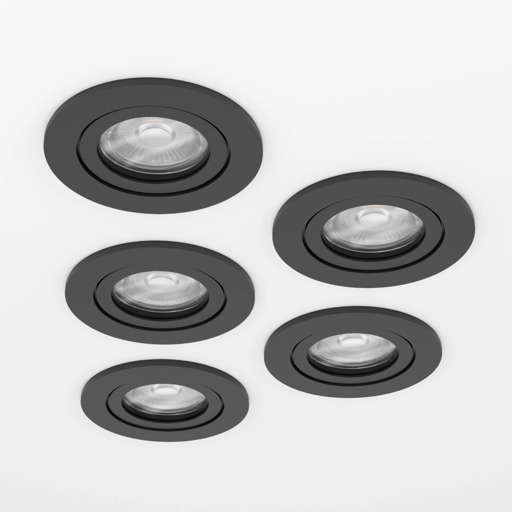 Set mit 5 Einbaustrahlern Barranco schwarz Ø 9cm - 3-stufig CCT Eglo 9008606359462