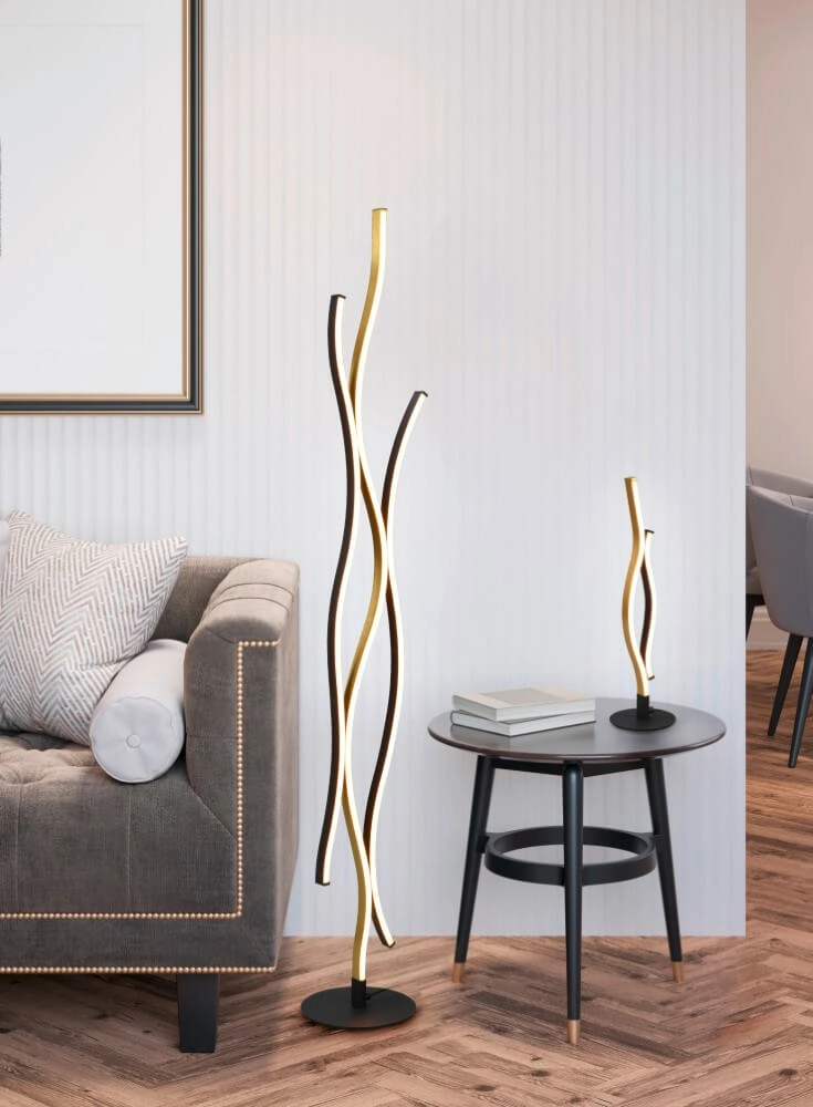 Tischlampe Blaze schwarz mit gold Trio 4017807540253