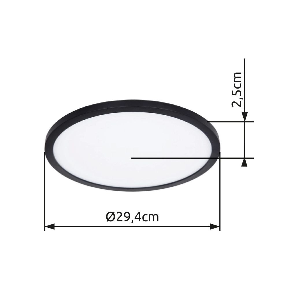Deckenlicht Sapana Ø 29,4 cm schwarz Globo 9007371411405