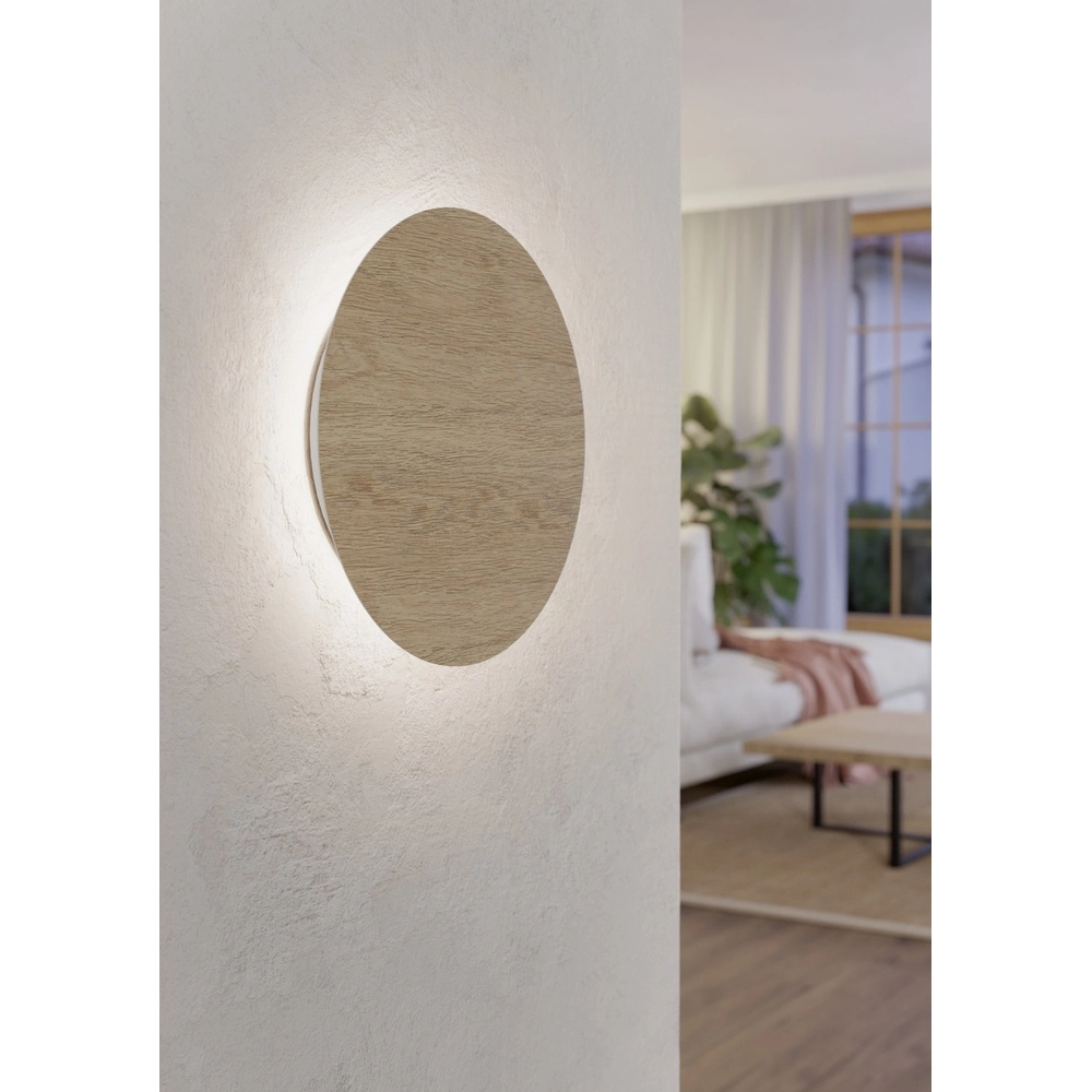 LED-Wandlampe mit Holzoptik Alamilo Ø 22cm Eglo 9008606327867