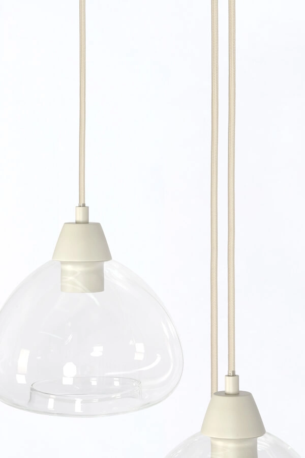 3-flammige Pendelleuchte Bisho cremefarbenes Design Ø 30cm Light & Living 8717807743307