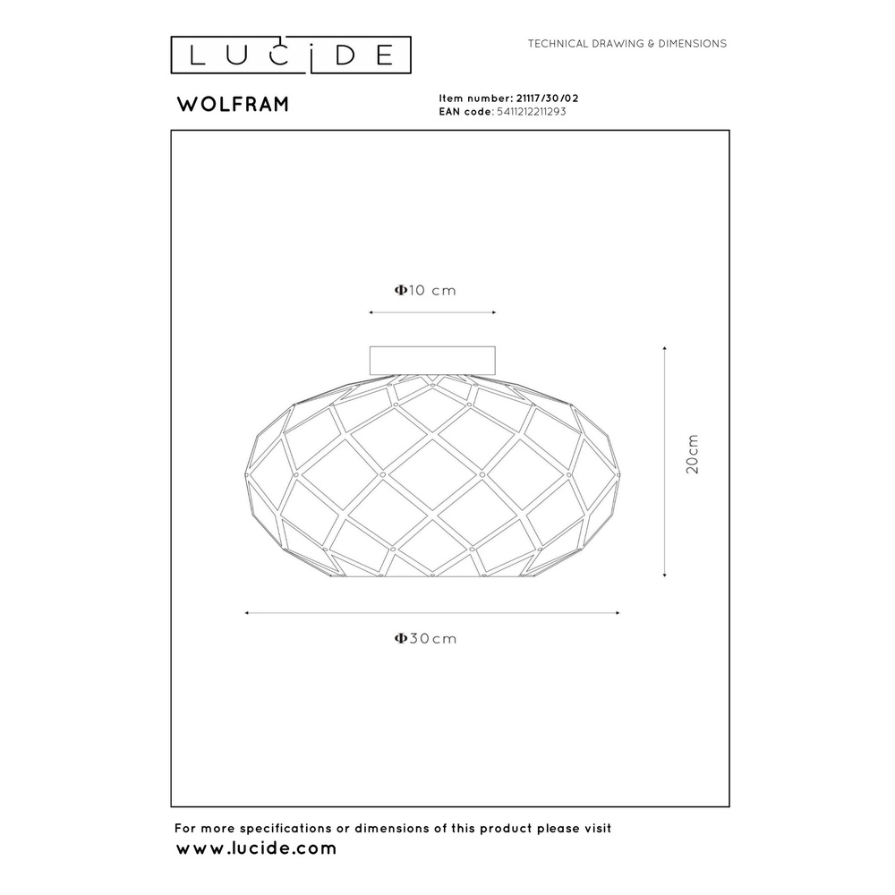 Deckenlampe Wolfram Gold Lucide 5411212211293