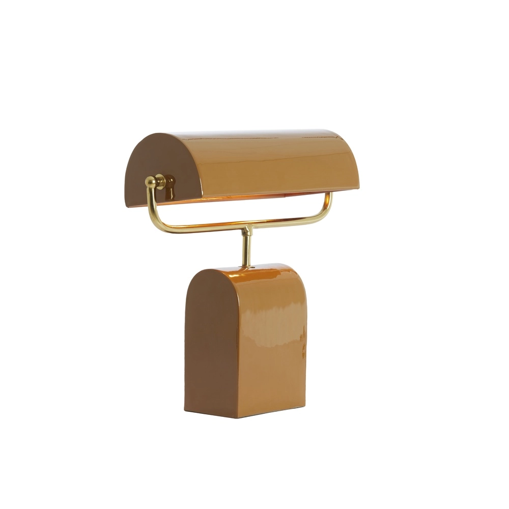 Braune Schreibtischlampe Cardona mit Gold – 1x E27 Light & Living 8717807816278
