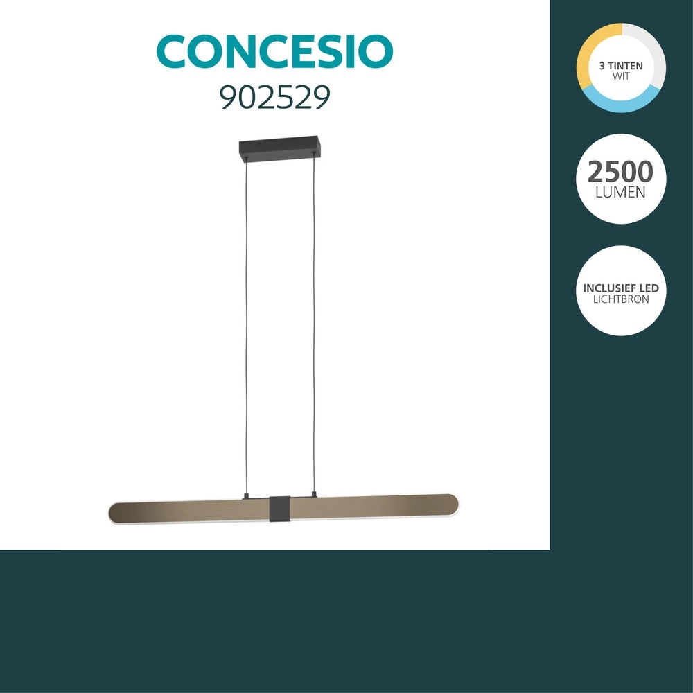Design-Pendellampe Concesio Schwarz mit Bronze Eglo 9008606391394