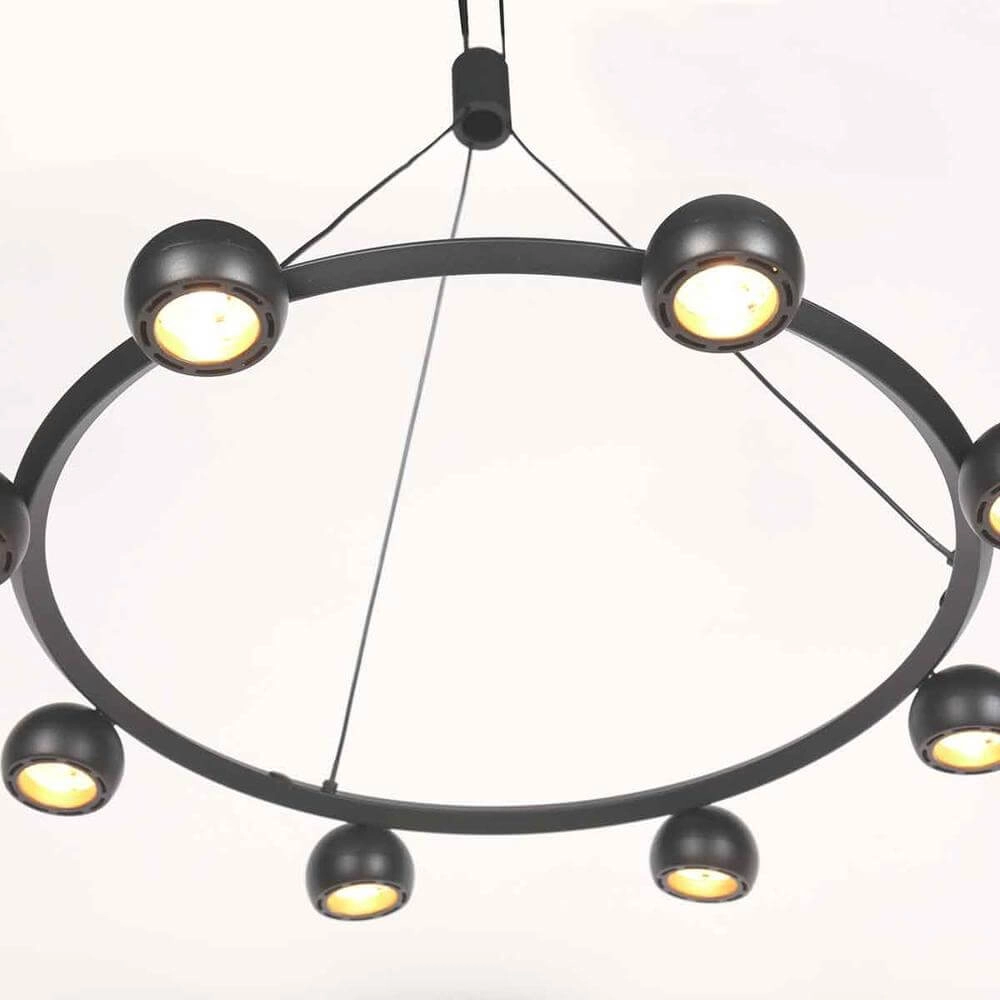 8-flammige Pendelleuchte Marcadore Rund Schwarz Steinhauer 8712746176636