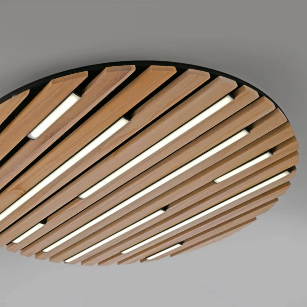 Runde Deckenleuchte Q-Akustik Ø 60cm Holz Paul Neuhaus 4012248385364