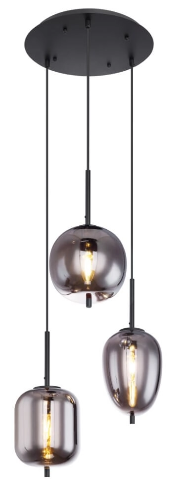 Hängelampe Blacky schwarz 3-flammig
