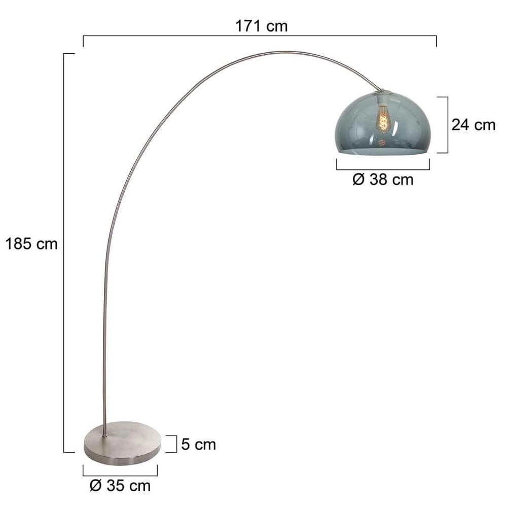 Bogenlampe Solva Metall mit Rauchglas Steinhauer 8712746174946