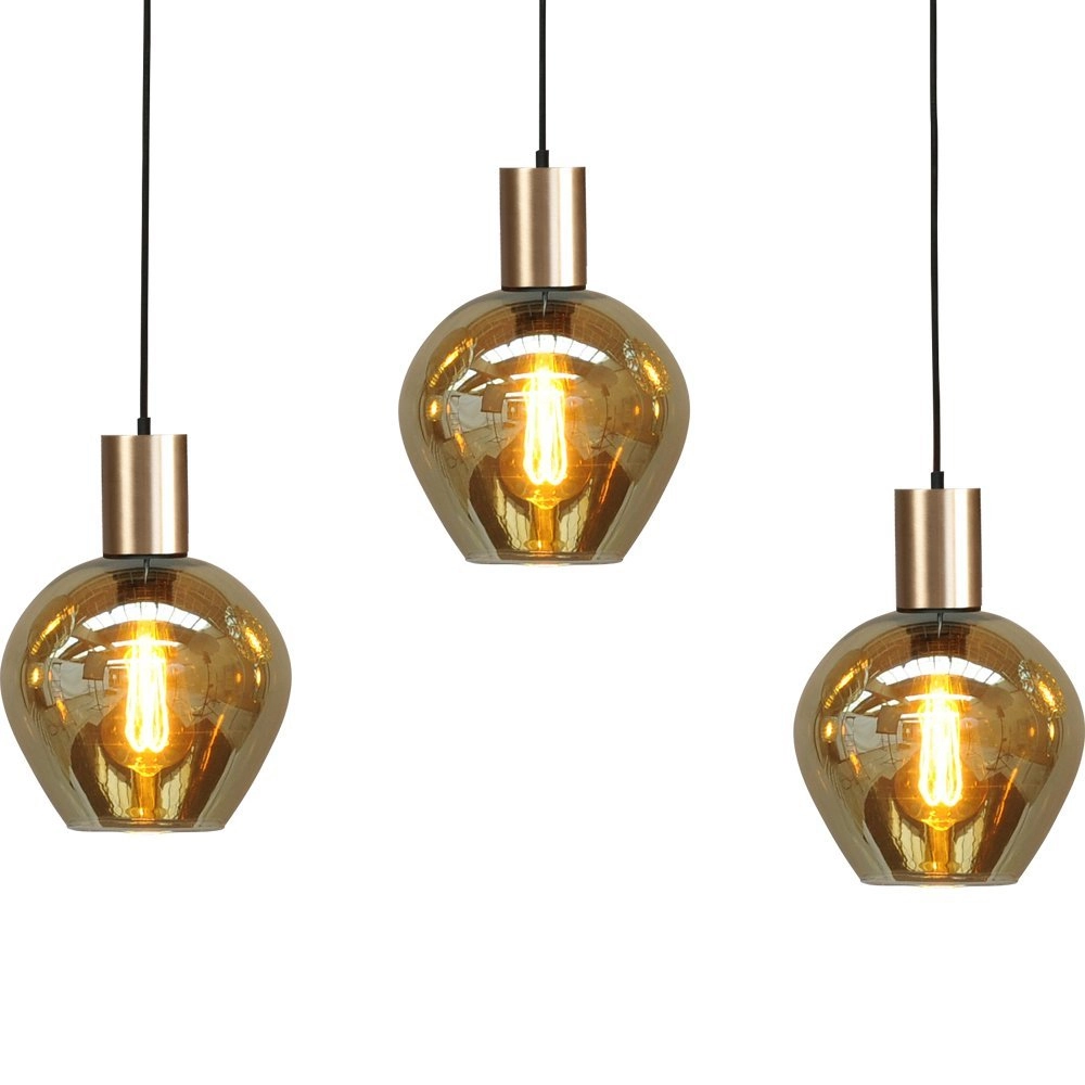 Schwarze Hängelampe mit Gold Bounty 5-flammiges Curio-Glas Masterlight 8718121247700