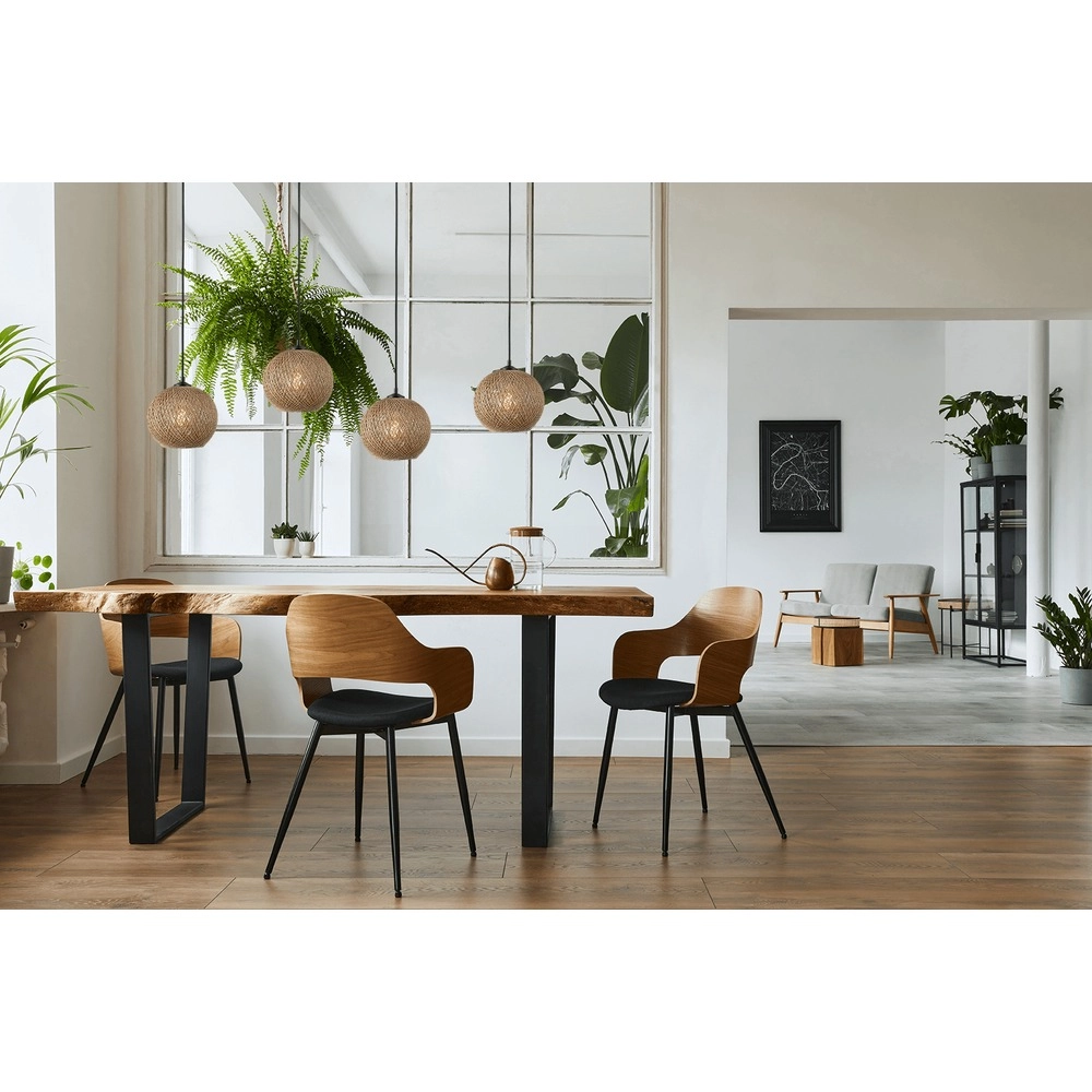 4-Licht Pendellampe Corda ovales Rattan Ø 20 cm Masterlight 8718121352893
