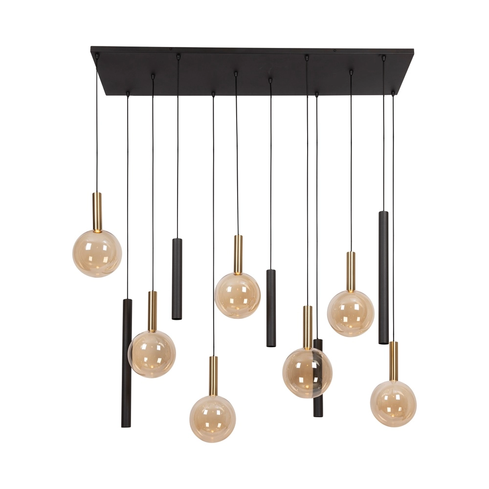 12-Licht Pendellampe Josiane Schwarz mit Gold Lucide Vibes 5411212212160
