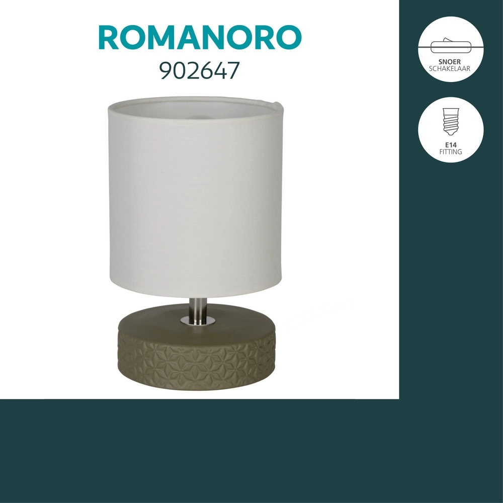 Tischlampe Romanoro Rosa mit Grün