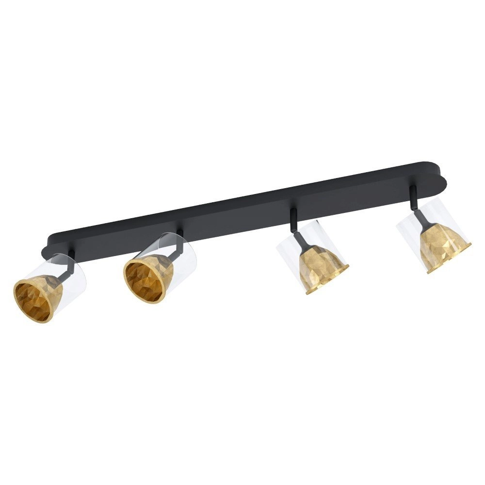 Schwarze Deckenleuchte Melito mit goldenen 4 Lichtern Stars of Light 9002759395766