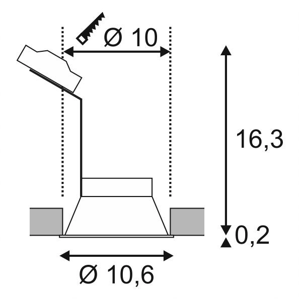 Einbaustrahler Horn schwarz 10,5cm SLV 4024163150101