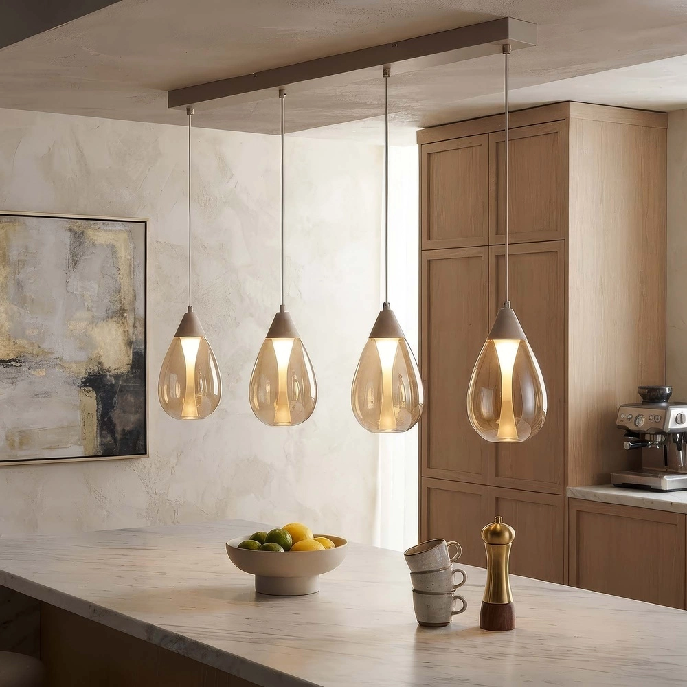 Design-Pendellampe Pear 4-hell sandbraun Searchlight 5,05342E+12