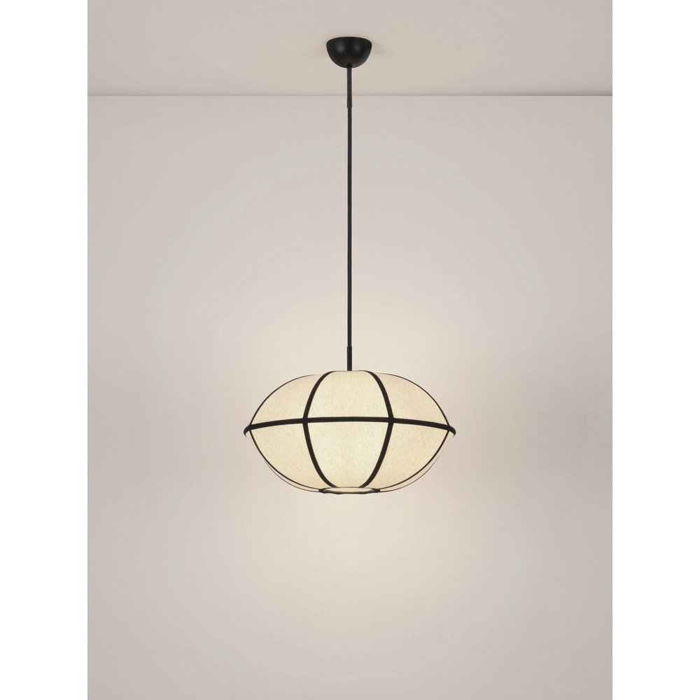 Pendellampe Brera schwarz mit weißem Ø 45 cm Lyora 5212017493569