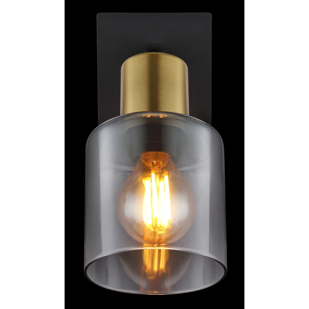 Wandlampe Hollsy Schwarz mit Rauchglas Globo 9007371457847