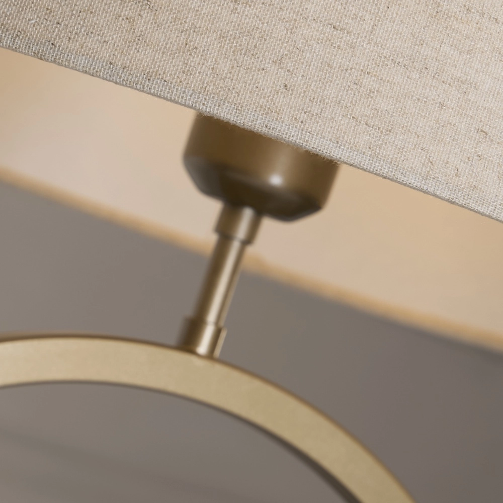 Tischlampe Elegant Bronze mit cremefarbener Kappe Searchlight 5053423305851