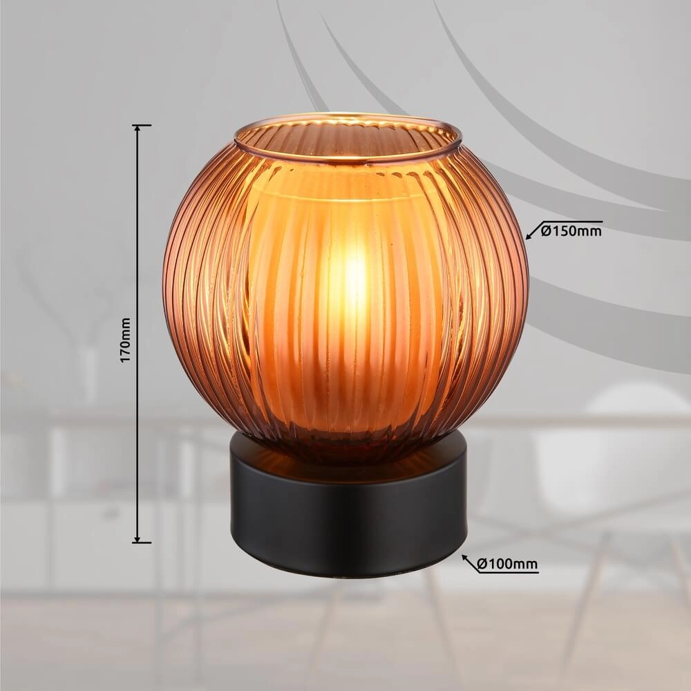 Tischlampe Zumba orangefarbenes Glas Ø 15cm Globo 9007371456000