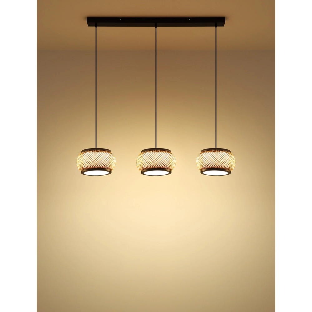 Pendellampe Bambora 3-Licht mit Bambus Globo 9007371566860