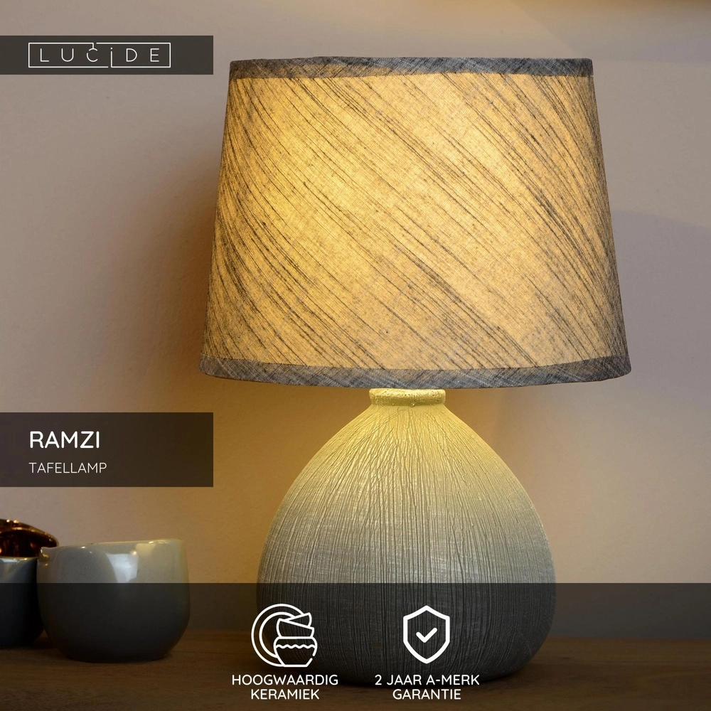 Tischlampe Ramzi Grau Lucide 5411212470164