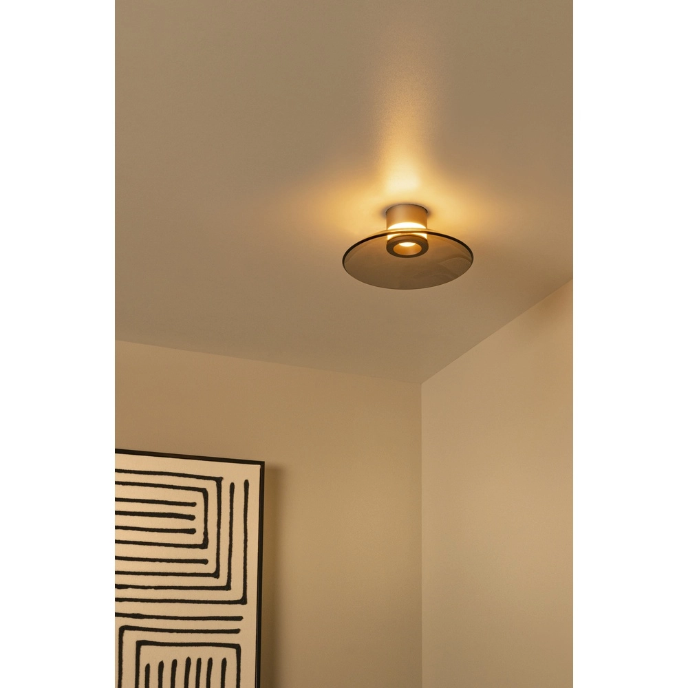 LED-Deckenlicht Santiago Ø 23 cm – Champagner mit Bernsteinglas Premium by Lucide 5411212221889