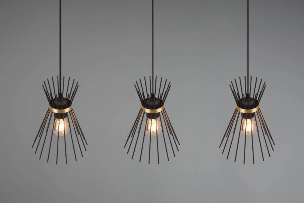 Pendelleuchte Rod Design schwarz 3-flammig Trio 4017807576771