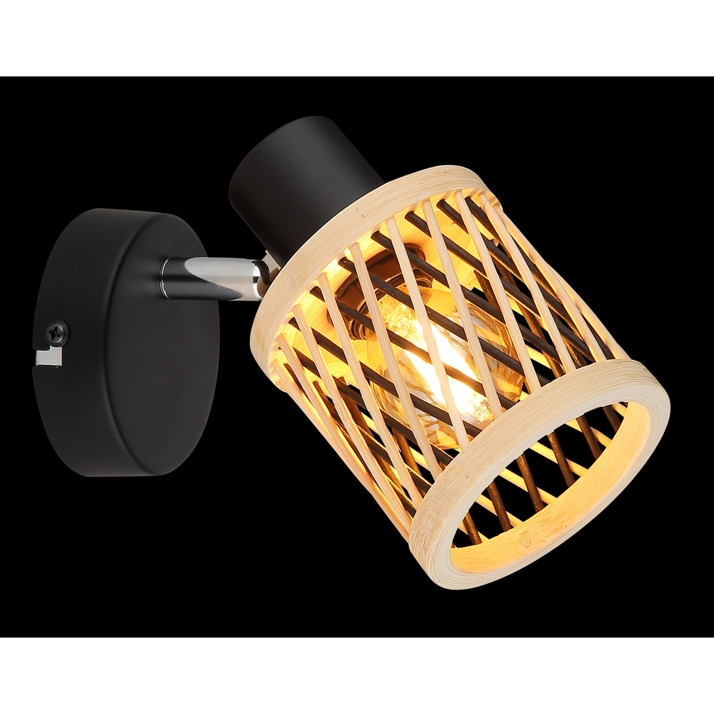 Wandlampe Mali Schwarz mit Kappe Globo 9007371528714