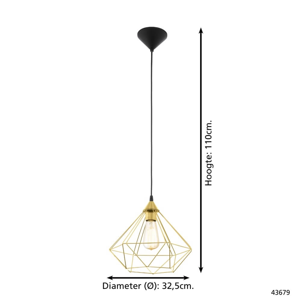 Goldene Hängelampe Tarbes Ø 32,5cm Eglo 9002759436797