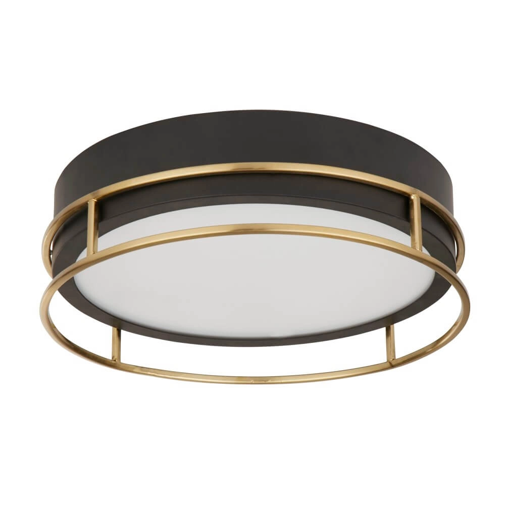 Designer-Deckenleuchte Pheonix Ø 30cm schwarz mit Gold Searchlight 5053423251011