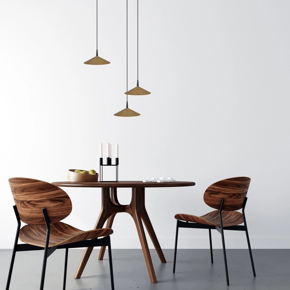 3-Licht Pendellampe Ceppo schwarz mit goldener Ø 18 cm rund. Masterlight 8718121358611