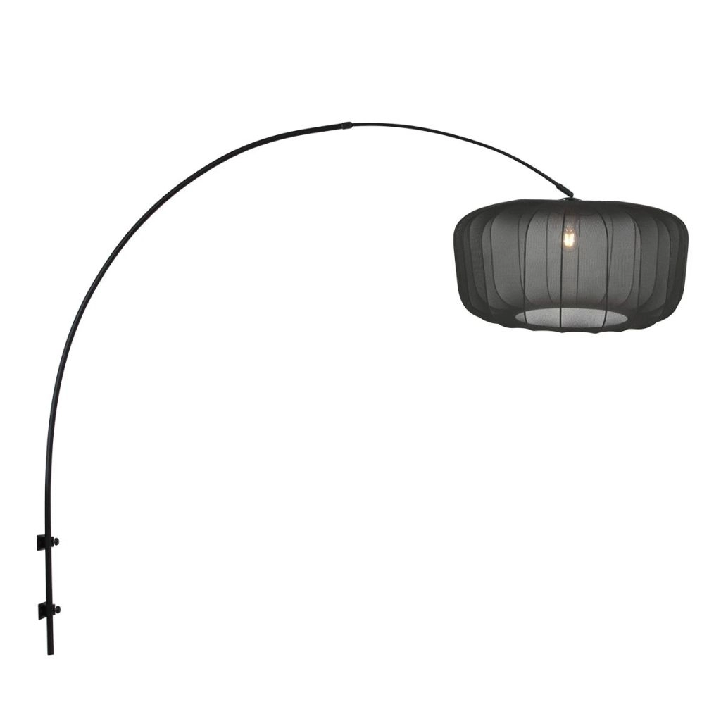 Schwarze Wandlampe Vela Lino mit schwarzem Farbton Ø60 cm