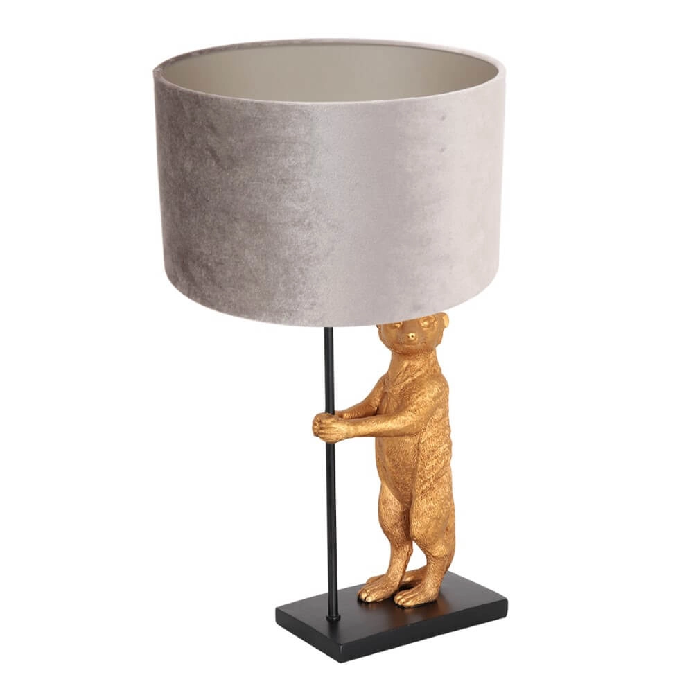 Tischlampe Animaux mit grauem Samt Steinhauer 8712746151831