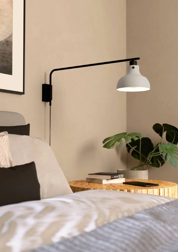 Graue Wandlampe Matlock mit Schwarz Eglo 9002759438432