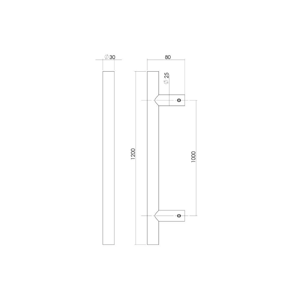 Türgriff T-Form Gripon 120x8cm Edelstahl Intersteel 8714186465066