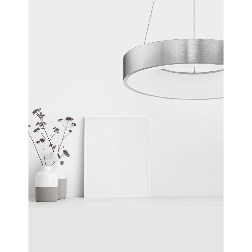 Pendelleuchte Rando Thin silbergrau Ø 38cm Lyora 5212017420183