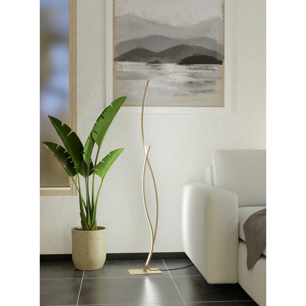 LED-Stehlampe Grisolia 129 cm – Holzoptik Eglo 9008606316229