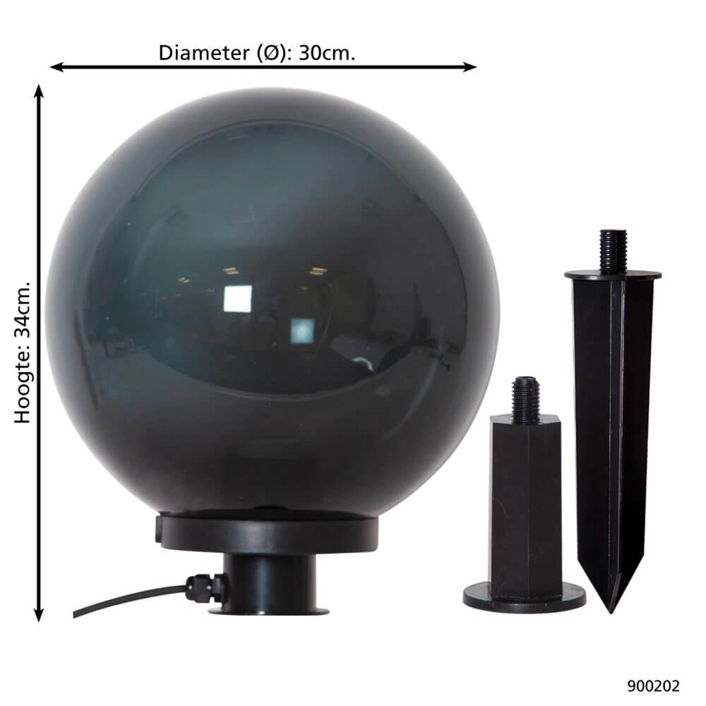 Kugellampe mit Erdspieß Monterollo Smoke Ø 30cm Eglo 9008606229901