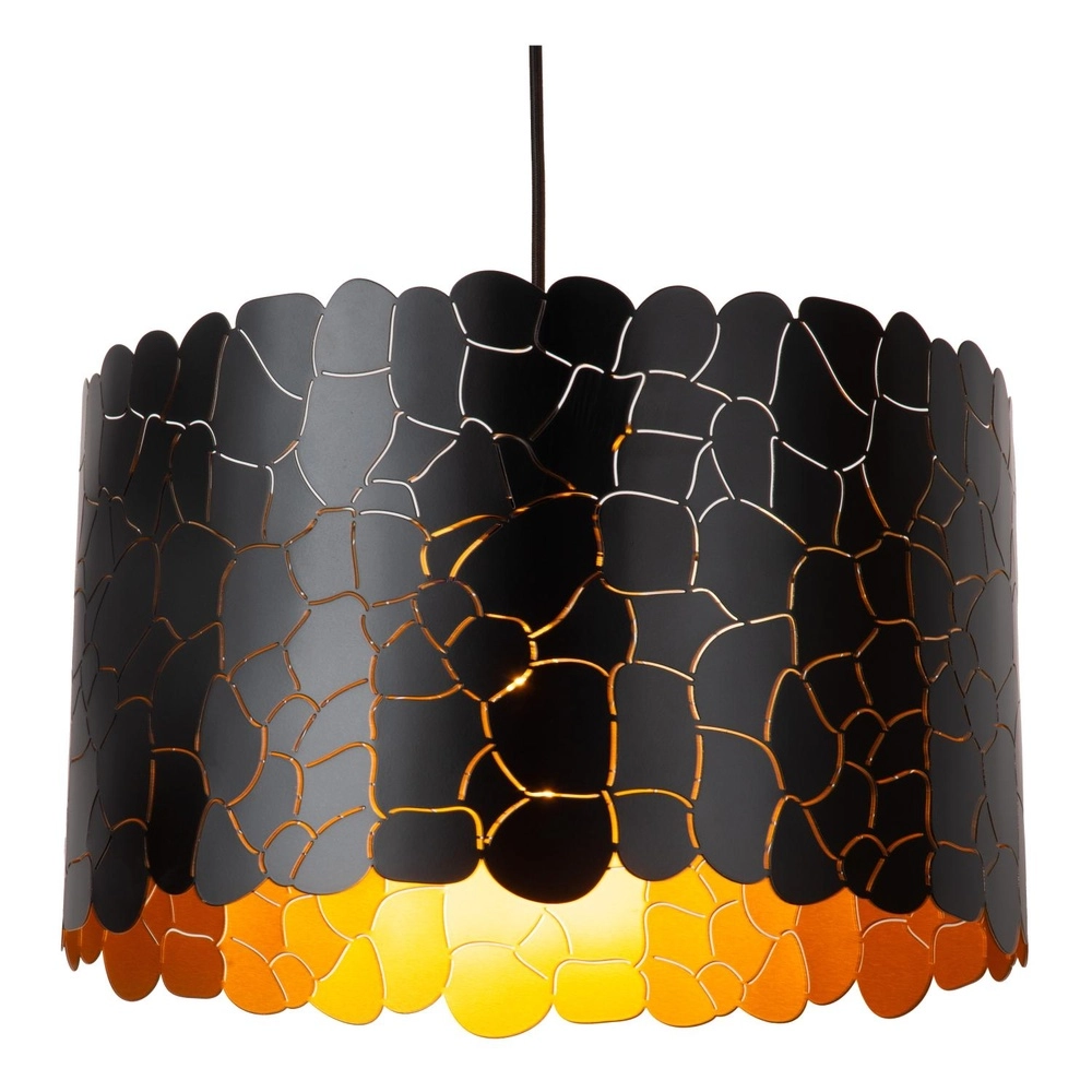 Pendellampe Almelo schwarz mit Gold innen Ø 40 cm Lucide 5411212211897