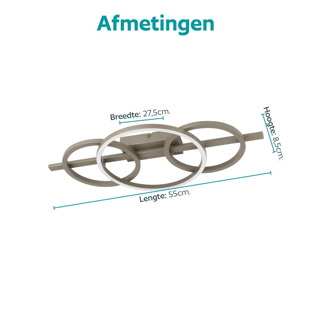 Design-Deckenlampe Planillo sandbrauner Rundsand Eglo 9008606391448