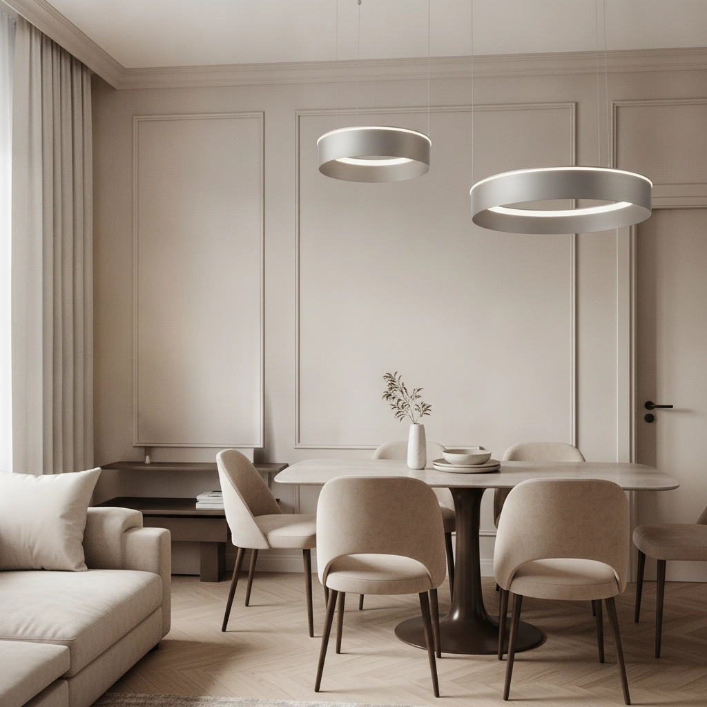 Moderne Pendellampe Olivia Doppelnickel
