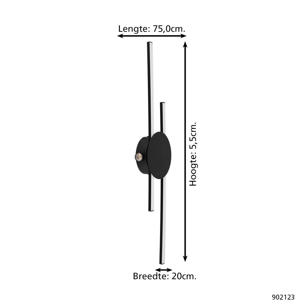 Design-Wandleuchte Venticello schwarz Eglo 9008606357437