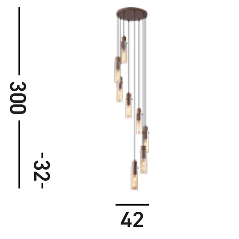 8-flammige Vide-Pendelleuchte Sweden II rund Searchlight 5053423272061