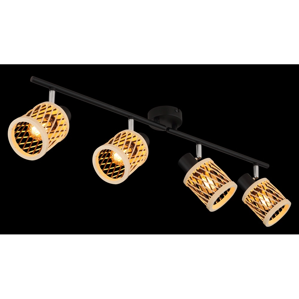 Wandlampe Mali 4-helliges Schwarz mit Kappen Globo 9007371522729
