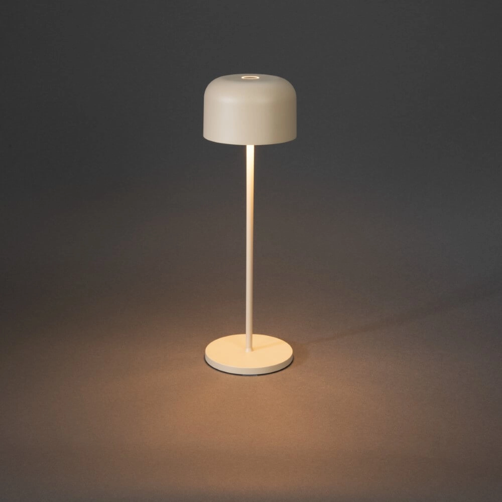 Sandfarbene Tischlampe Lille wiederaufladbar KonstSmide 7318307834338
