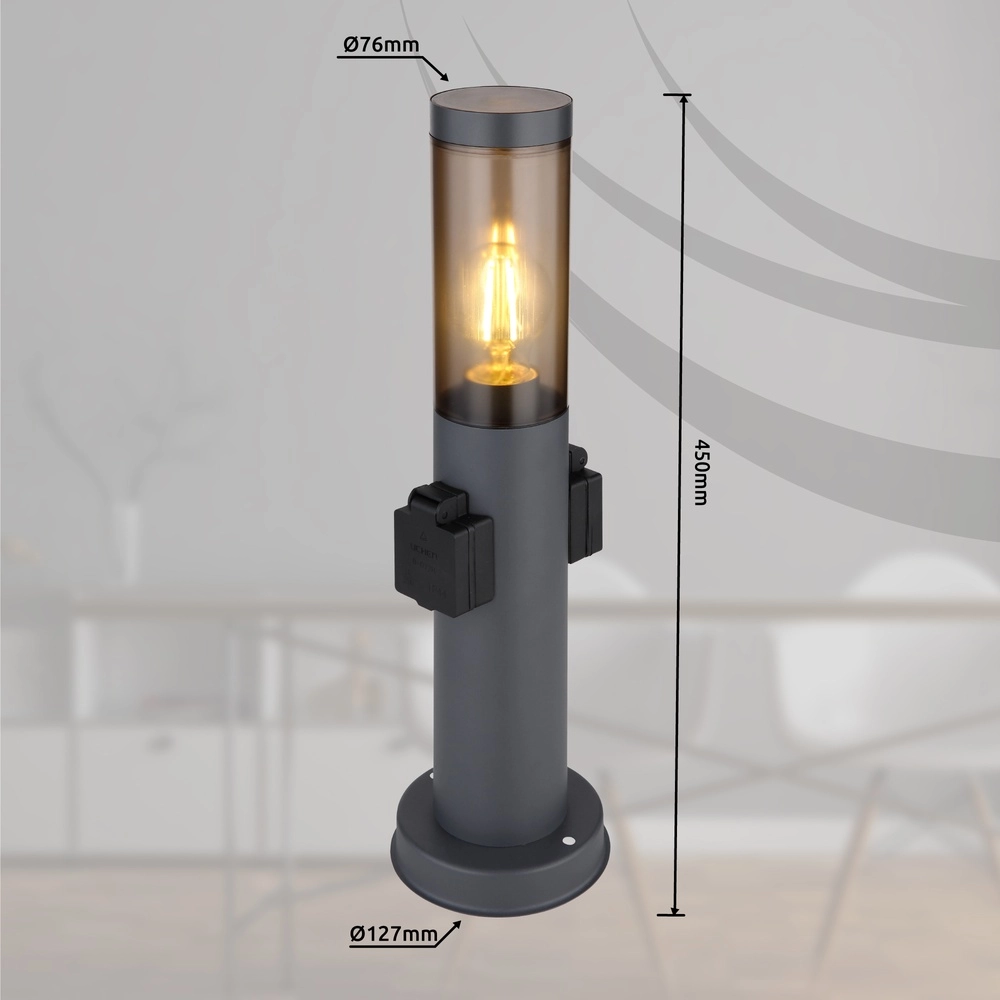 Gartenlampe Boston Anthrazit mit Sockel Globo 9007371430741