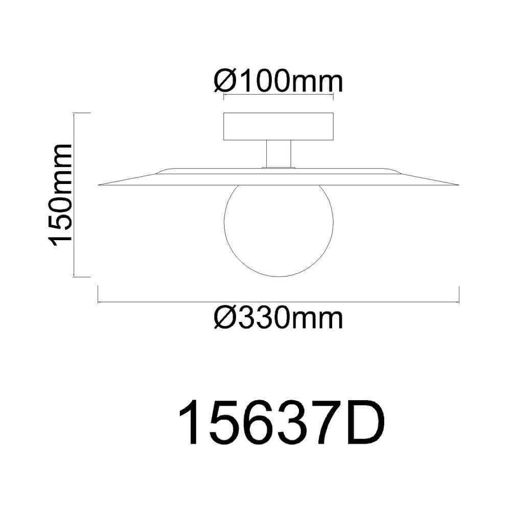 Schwarze Deckenleuchte Riga Ø 33cm Globo 9007371453023