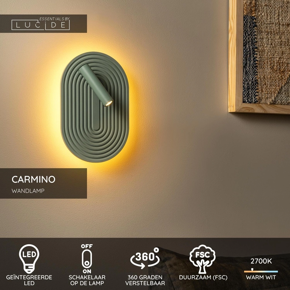 Design-Wandlampe Carmino Grün Lucide 5411212771575